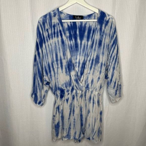 Lulus Seaside Gale Blue‎ Tie Dye Romper